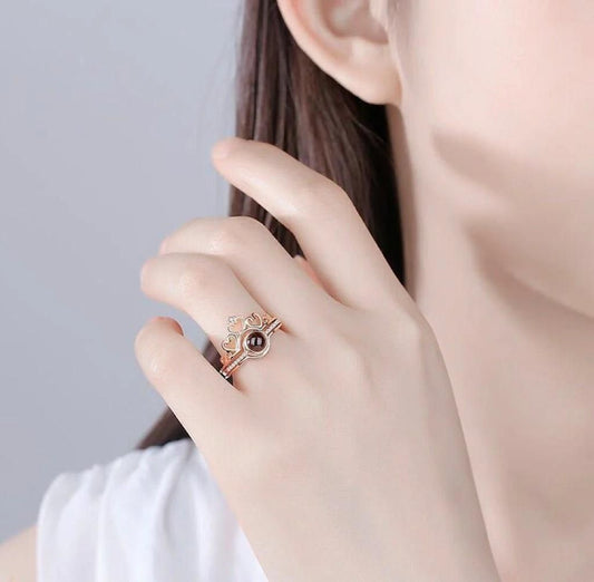 Ring with I Love You In 100 Languages Adjustable Ring (Assorted Color)
