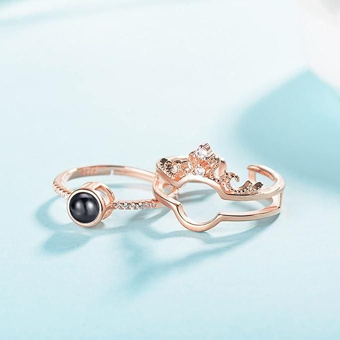 Ring with I Love You In 100 Languages Adjustable Ring (Assorted Color)