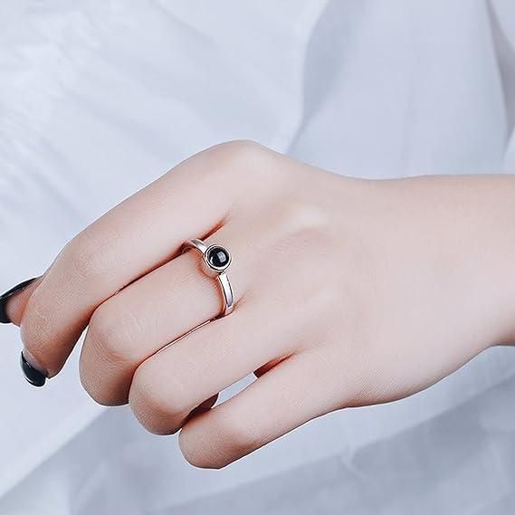 Ring with I Love You In 100 Languages Adjustable Ring (Assorted Color)