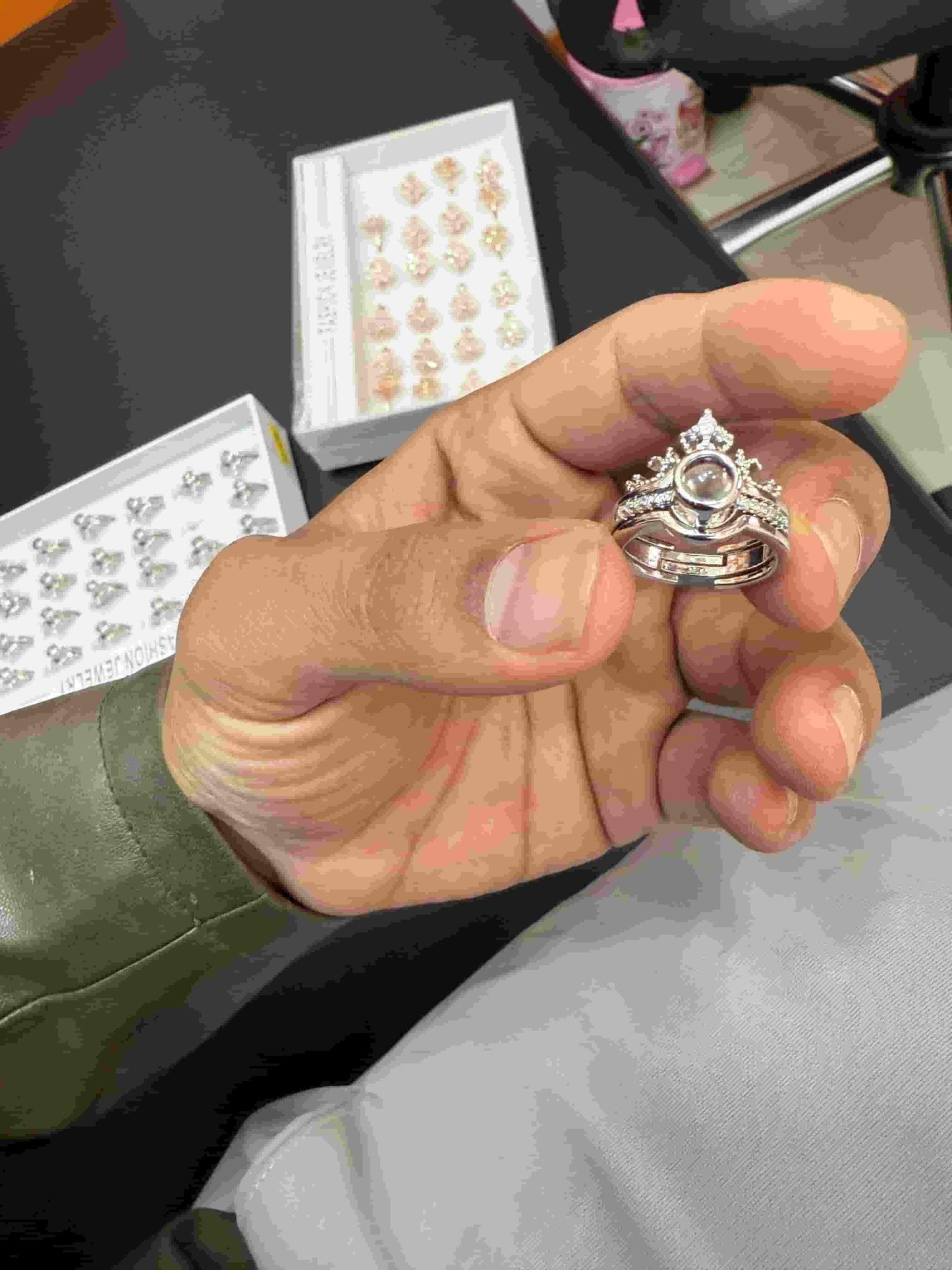 Ring with I Love You In 100 Languages Adjustable Ring (Assorted Color)